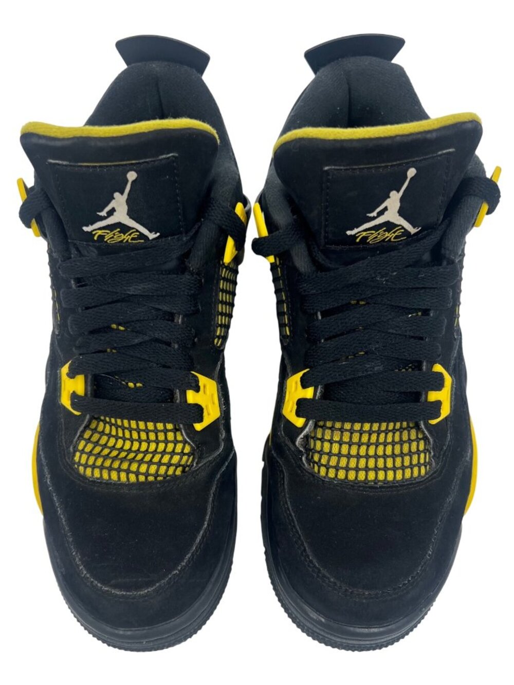 Air Jordan 4 Retro Thunder Black & Tour Yellow Sneakers | Men's 7 Collectable - Picture 3 of 16